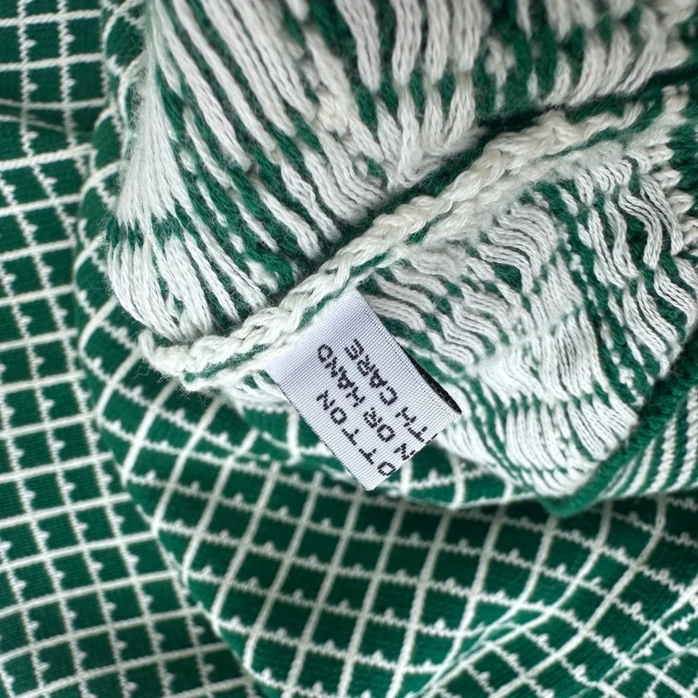 Vintage 90s‎ English Sports Shop Bermuda Green Grid Knit Sweater Cotton Mens L